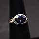 BSK 018 SS Iolite Faceted Oval 8mm x 10mm Ring Size 5
