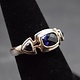 TWS 057 SS Iolite 3-Stone Squoval and Triangle Ring Size 7