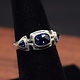 TWS 057 SS Iolite 3-Stone Squoval and Triangle Ring Size 7