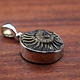 SS Ammonite Print Brushed with Gold 20mm Bezel-Set Pendant