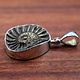 SS Ammonite Print Brushed with Gold 20mm Bezel-Set Pendant