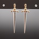 NID SS Sword with Bronze Hilt 35mm x 9mm Stud Earrings