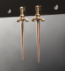 NID Sword with Bronze Hilt Stud Earrings