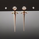 NID SS Sword with Bronze Hilt 35mm x 9mm Stud Earrings
