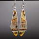 SS Montana Agate Triangular 40x12mm Cab Edge-Set Bezel Dangle Earrings