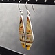 SS Montana Agate Triangular 40x12mm Cab Edge-Set Bezel Dangle Earrings