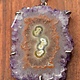 VIT 005 SS Amethyst Stalactite 72mm Slice Custom Frame and Prong Set Pendant