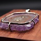 VIT 005 SS Amethyst Stalactite 72mm Slice Custom Frame and Prong Set Pendant