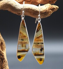 Montana Agate Triangular Cab Dangle Earrings