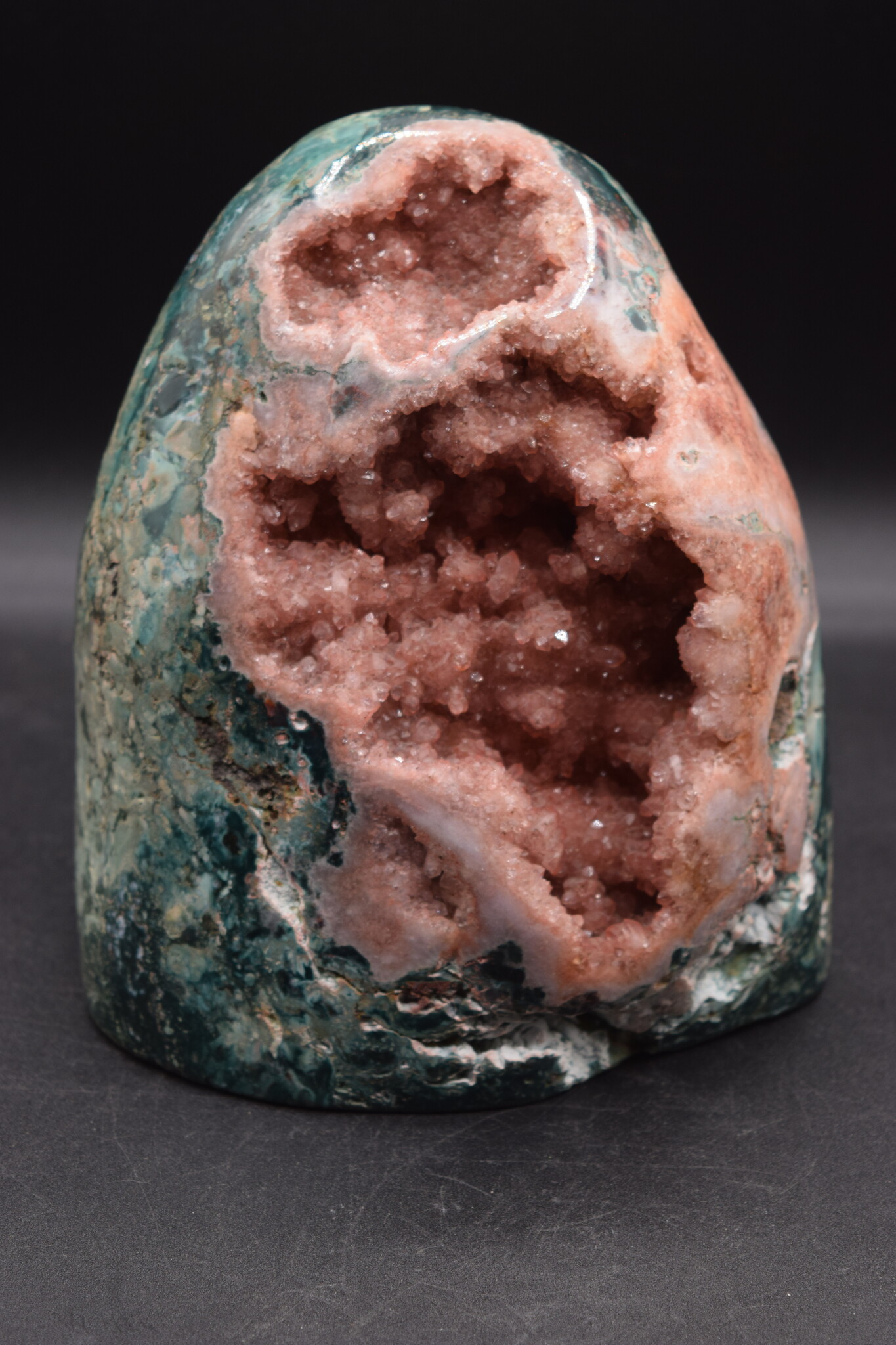 Pink Amethyst Partially Polished Self-Standing Specimen