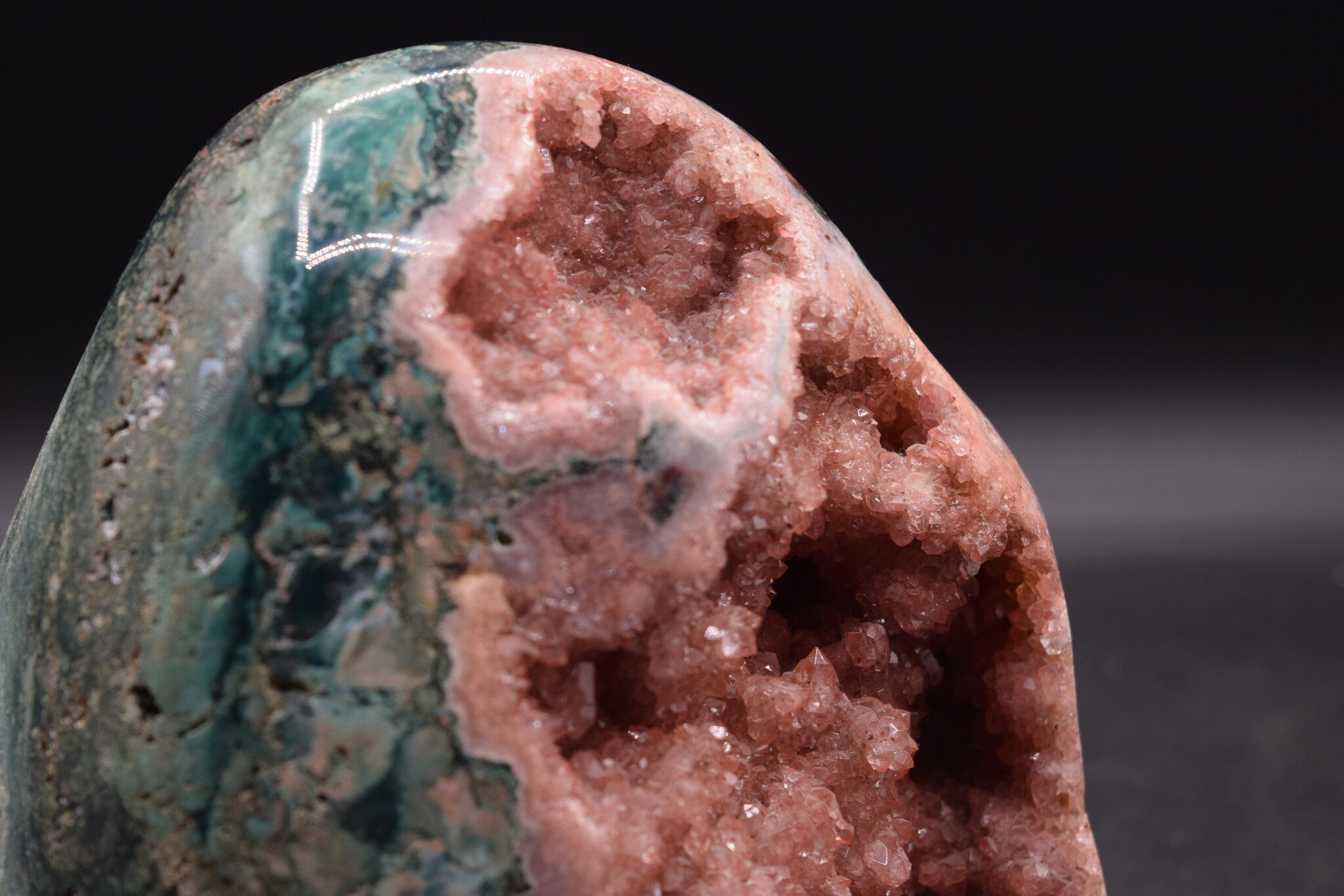 Pink Amethyst Partially Polished Self-Standing Specimen