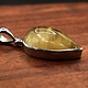 SS Gold Rutilated Quartz 28mm Pear Shaped Cab Bezel Set Pendant