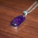 SS Sugilite 20mm Rectangular Bezel Set Pendant on 18" Chain