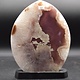 Quartz + Agate 2.96kg Polished Flame w/ Druzy on Black Base