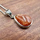 SS Sunstone  Pear 14mm Cabochon Bezel Set Pendant 18" Chain