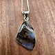 Australian Boulder Opal 22mm Triangular Cabochon Bezel Set Pendant on 18" Chain