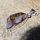 Australian Boulder Opal 22mm Triangular Cabochon Bezel Set Pendant on 18" Chain