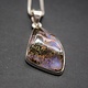Australian Boulder Opal 22mm Triangular Cabochon Bezel Set Pendant on 18" Chain