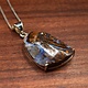 Australian Boulder Opal 30mm Prong Set Pendant on 18" Box Chain