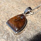 SS Australian Boulder Opal 21mm Triangular Cab Bezel Set Pendant on 18" Chain