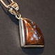 SS Australian Boulder Opal 21mm Triangular Cab Bezel Set Pendant on 18" Chain
