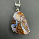 Australian Boulder Opal 30mm Prong Set Pendant on 18" Box Chain