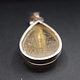 SS Rutilated Quartz 17x25mm Pear Shape Cabochon Bezel Set Pendant