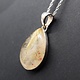 SS Rutilated Quartz 17x25mm Pear Shape Cabochon Bezel Set Pendant