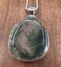 Moss Agate 30mm Pendant