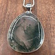 SS Moss Agate 30mm cabochon Pendant