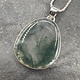 SS Moss Agate 30mm cabochon Pendant