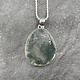 SS Moss Agate 30mm cabochon Pendant