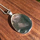 SS Moss Agate 30mm cabochon Pendant