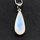 VIT 005 SS Rainbow Moonstone 11x27mm Faceted Teardrop Shaped Pendant With 18" Box Chain