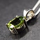 SS Peridot 10mm Faceted Oval Prong Set Pendant on 18" Chain