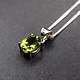 SS Peridot 10mm Faceted Oval Prong Set Pendant on 18" Chain