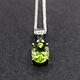 SS Peridot 10mm Faceted Oval Prong Set Pendant on 18" Chain