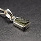 SS Moldavite Rough Tektite 11x9mm Bezel-Set Pendant on 0.9mm Box Chain