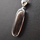 STB 001 SS Black Sunstone 13x39mm Oval Cabochon Bezel Set Pendant With Hinged Bail on 18 " Box Chain Necklace
