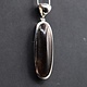 STB 001 SS Black Sunstone 13x39mm Oval Cabochon Bezel Set Pendant With Hinged Bail on 18 " Box Chain Necklace