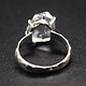 STB 001 SS Herkimer 13x14mm Crystal Prong Set Ring With Hammered Shank, Sz. 8