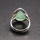 SS Aventurine 12x18mm Pear Shape Cabochon Notched Bezel Ring, Sz. 6