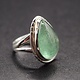 SS Aventurine 12x18mm Pear Shape Cabochon Notched Bezel Ring, Sz. 6