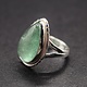 SS Aventurine 12x18mm Pear Shape Cabochon Notched Bezel Ring, Sz. 6
