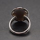 ZEI 004 SS Black Moonstone 15mm x 18mm Oval Cab Bezel-Set Ring, sz. 7