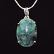 SAF 006 SS Emerald Faceted 19x27mm Oval Rose Cut Prong Set Pendant