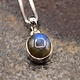 SAF 006 SS Labradorite 6x8mm Oval Pendant With Box Chain Necklace, 18"