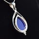 SAF 006 SS Lapis Lazuli Pear 20x19mm Cabochon Bezel-Set in Floating Frame Pendant