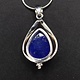 SAF 006 SS Lapis Lazuli Pear 20x19mm Cabochon Bezel-Set in Floating Frame Pendant