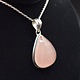 BLB 066 SS Rose Quartz 23x28mm Pear-Shaped Cabochon Bezel Set Pendant